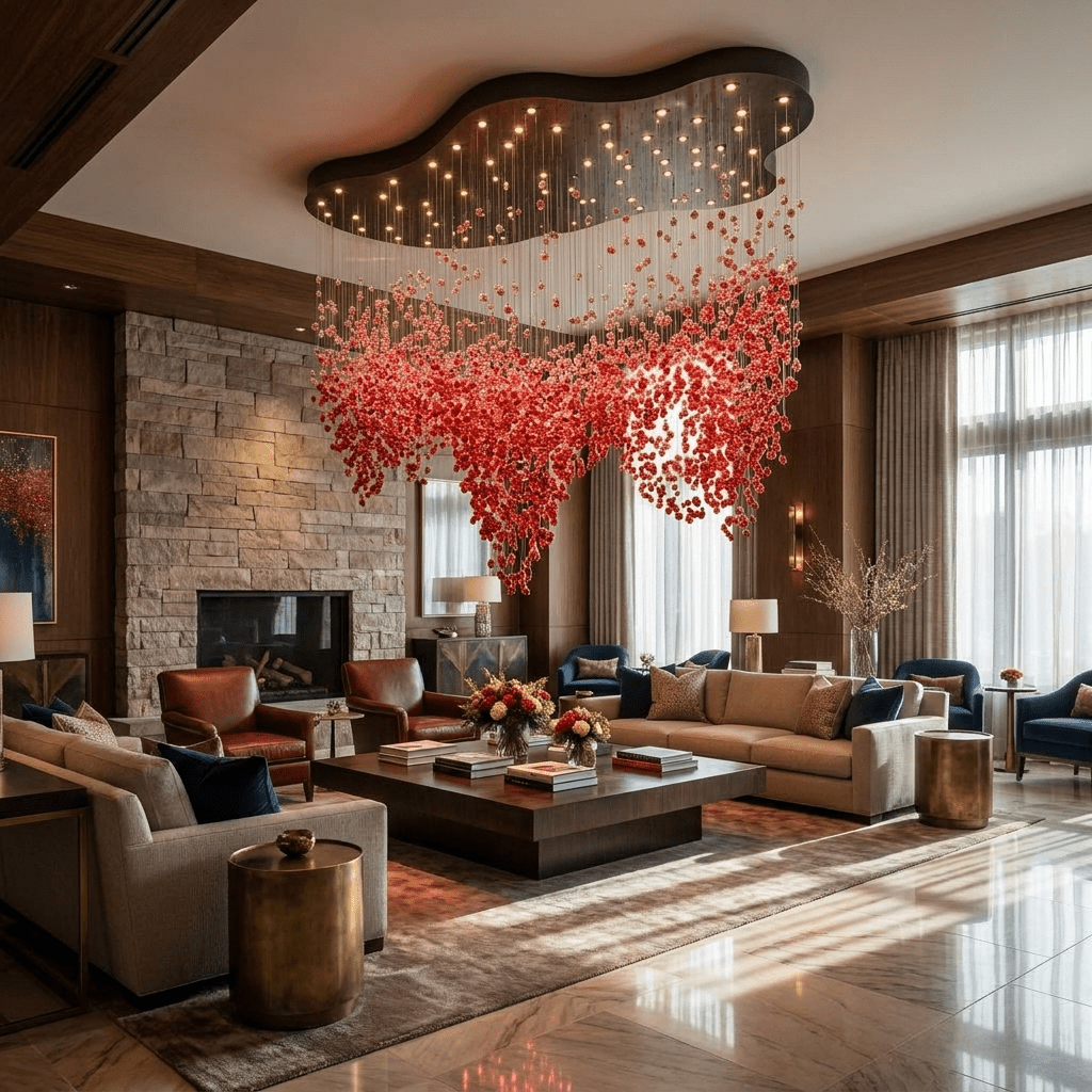 Roselle LED Glass Cascade Chandelier