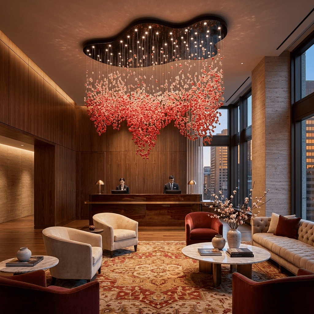 Roselle LED Glass Cascade Chandelier