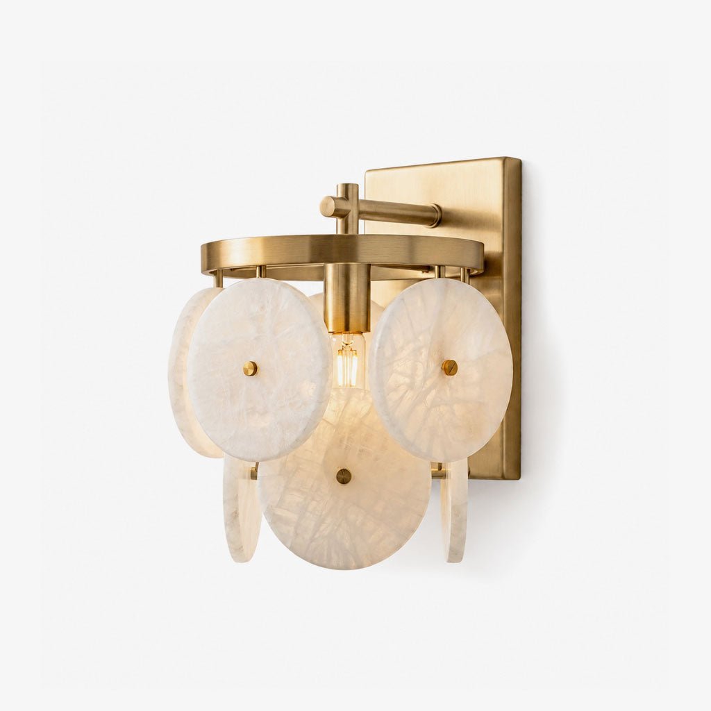 Rosette Alabaster Disc Sconce