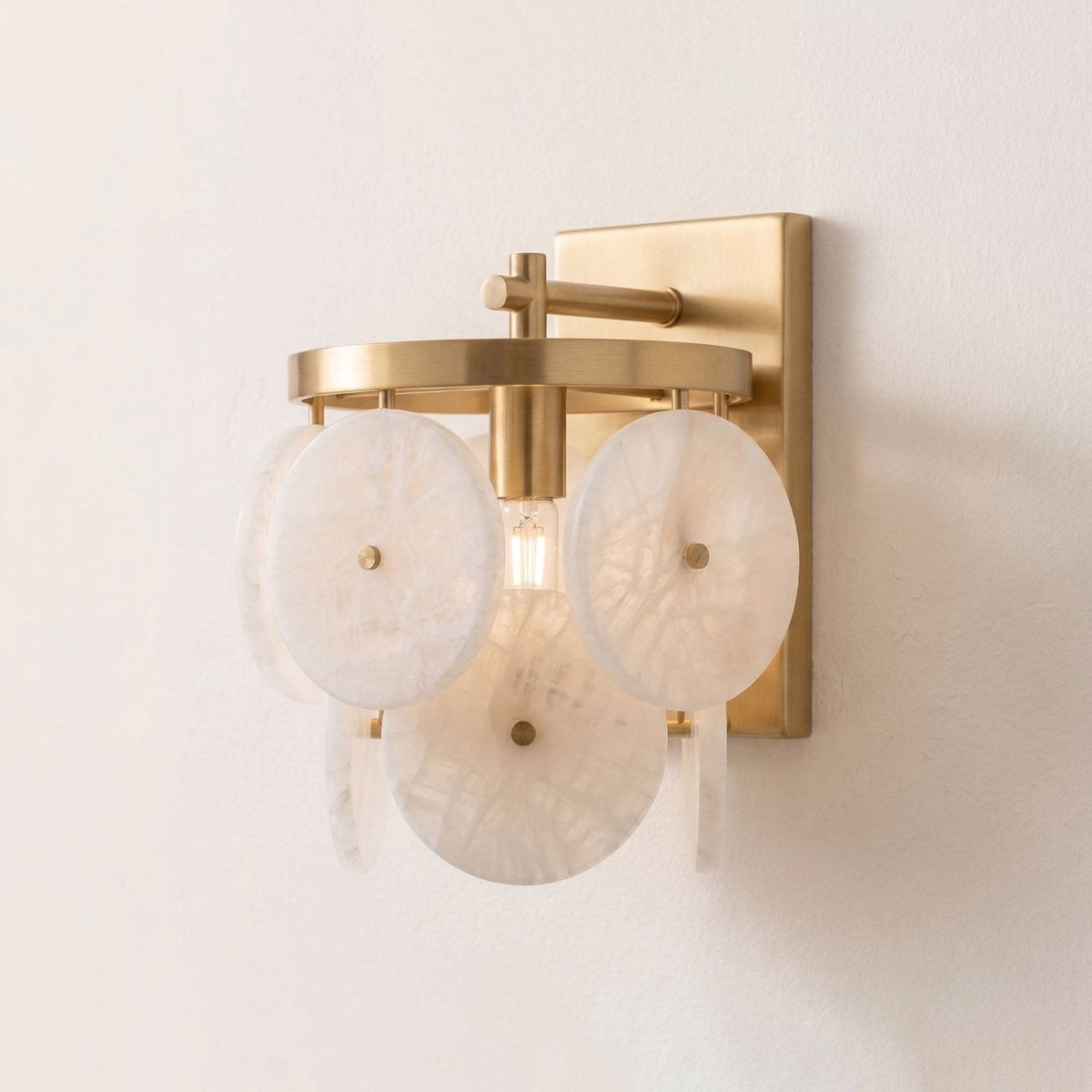 Rosette Alabaster Disc Sconce
