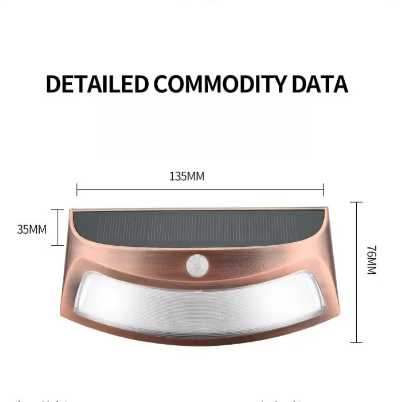 Alder Solar Motion Wall Light, Black or Rose Gold IP65 Waterproof Solar Motion Sensor Light for Gate, Shed & Garage