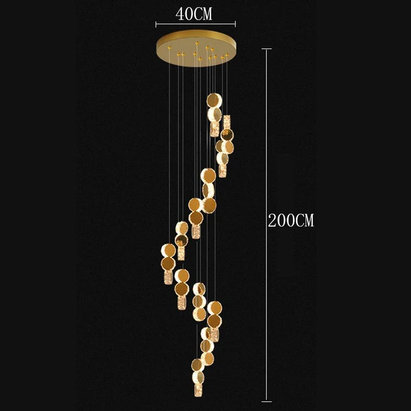 Modern Crystal stair chandelier lights indoor lighting Ceiling lamp hanging light led Chandeliers for living room indoor lightin