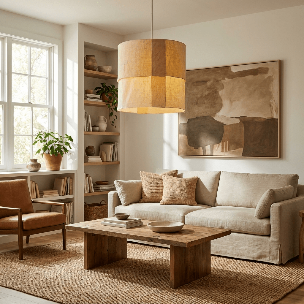 Saffron Tapered Fabric Pendant Lamp