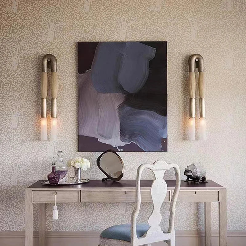 Novelty Wall Lamp Old Gold Silver Black Metal Cloth for Dining Room Bedroom Foyer Aisle Lighting Sconce G9 Bulb White Acrylic