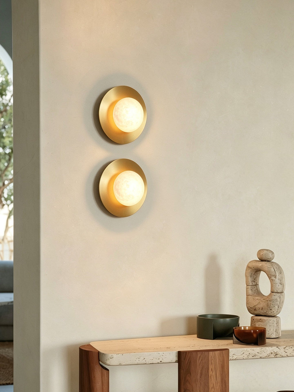 Selene Alabaster Moon Sconce