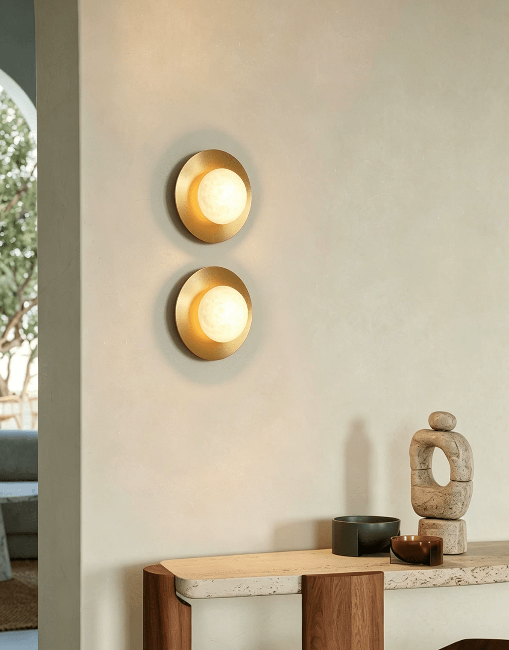 Selene Alabaster Moon Sconce