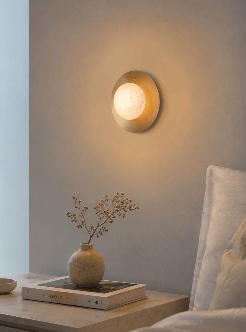 Selene Alabaster Moon Sconce