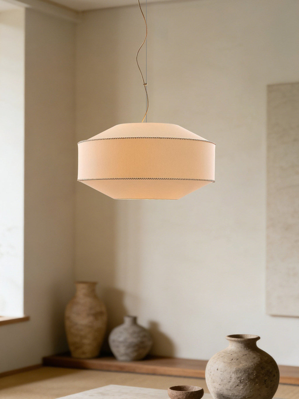 Serava Fabric Drum Pendant