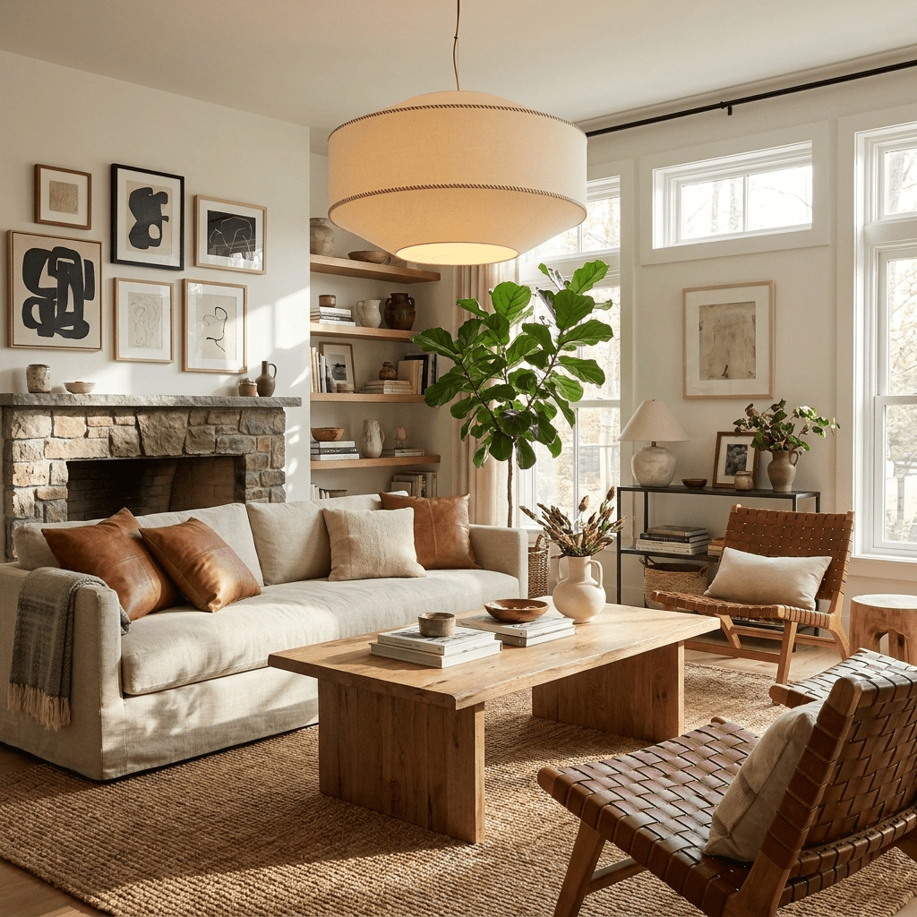 Serava Fabric Drum Pendant