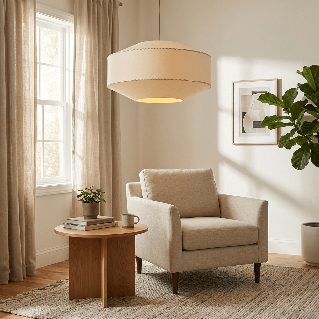 Serava Fabric Drum Pendant