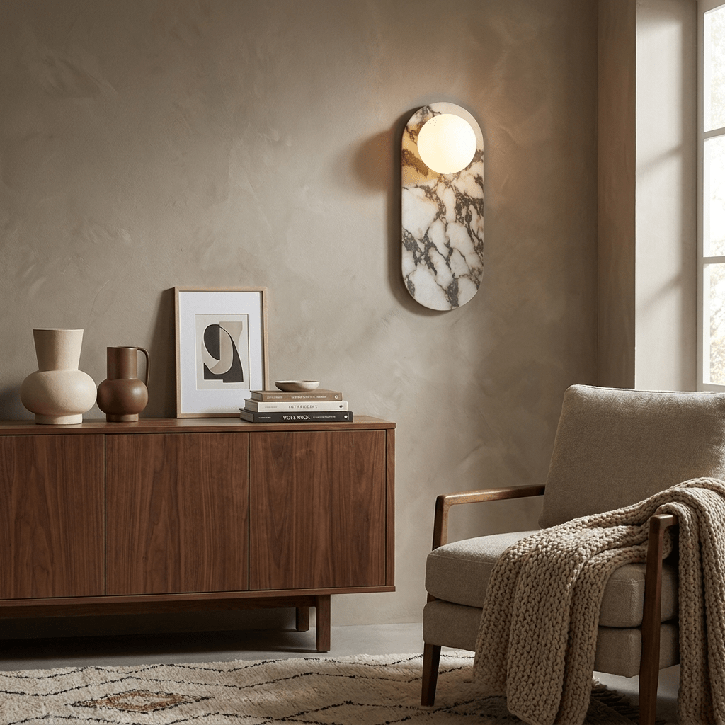 Serenne Stone Capsule Wall Sconce