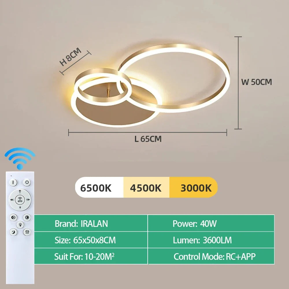 Modern Ceiling Chandelier Dimmable Ceiling Lamp LED Lights Indoor Lighting Fixtures for Home Living Study Room Bedroom Luminaire