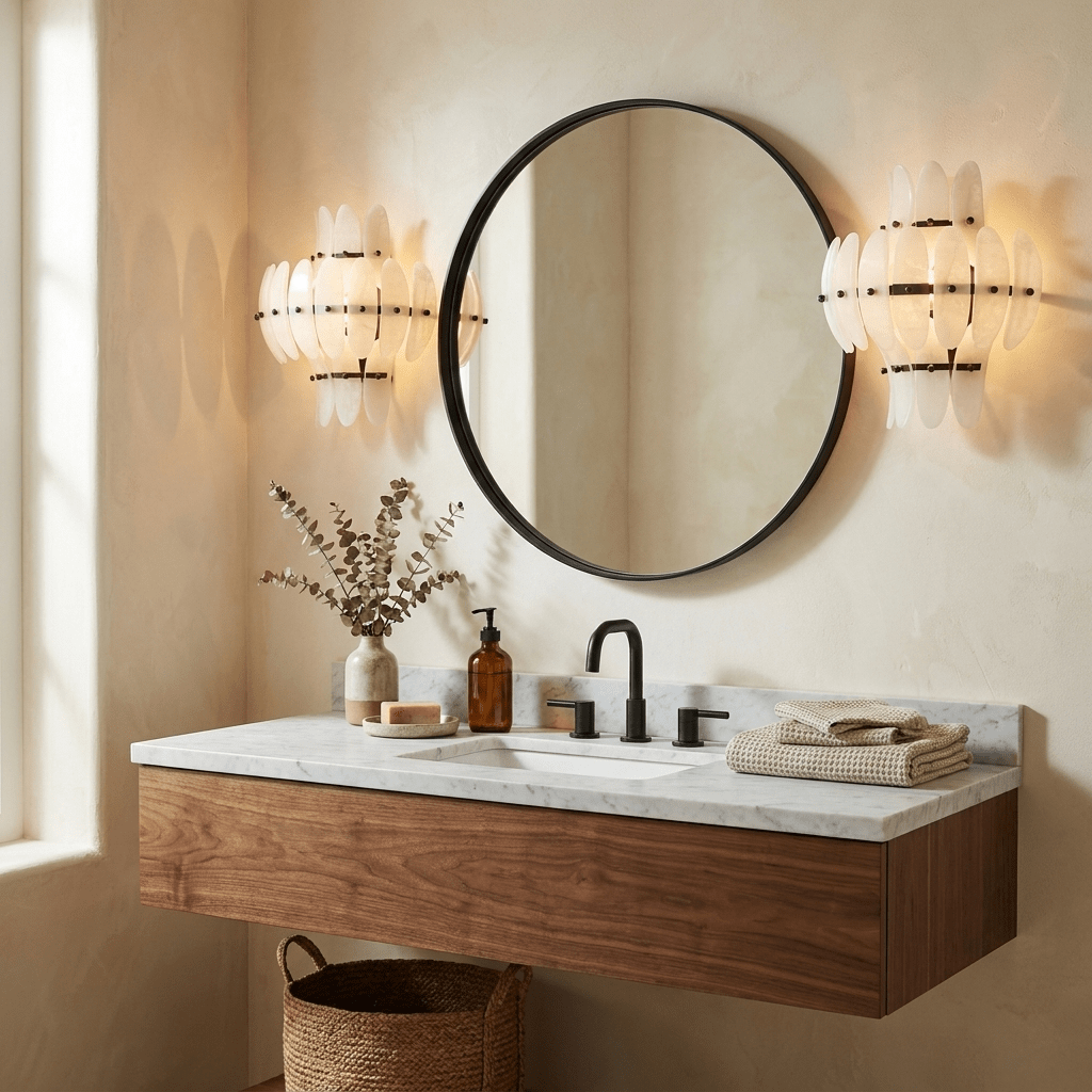 Solenne Alabaster Petal Wall Sconce