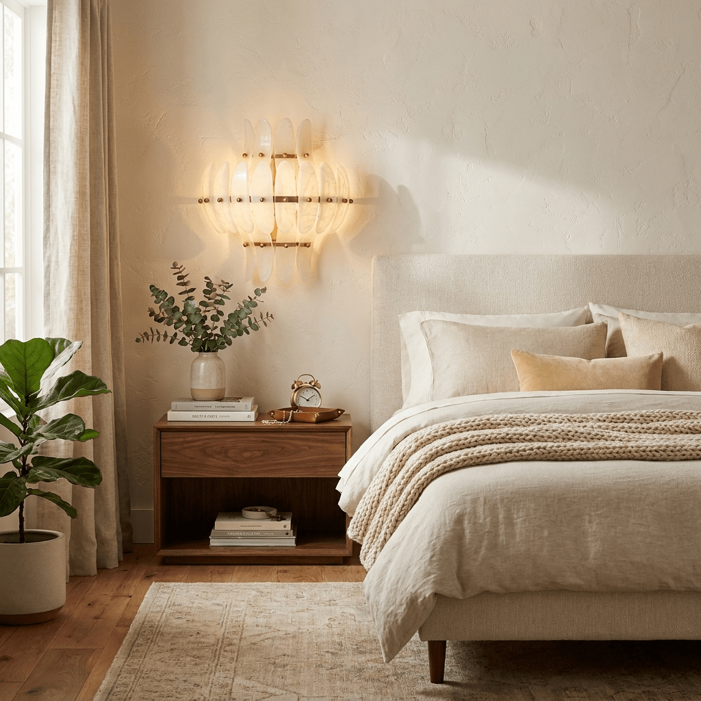 Solenne Alabaster Petal Wall Sconce