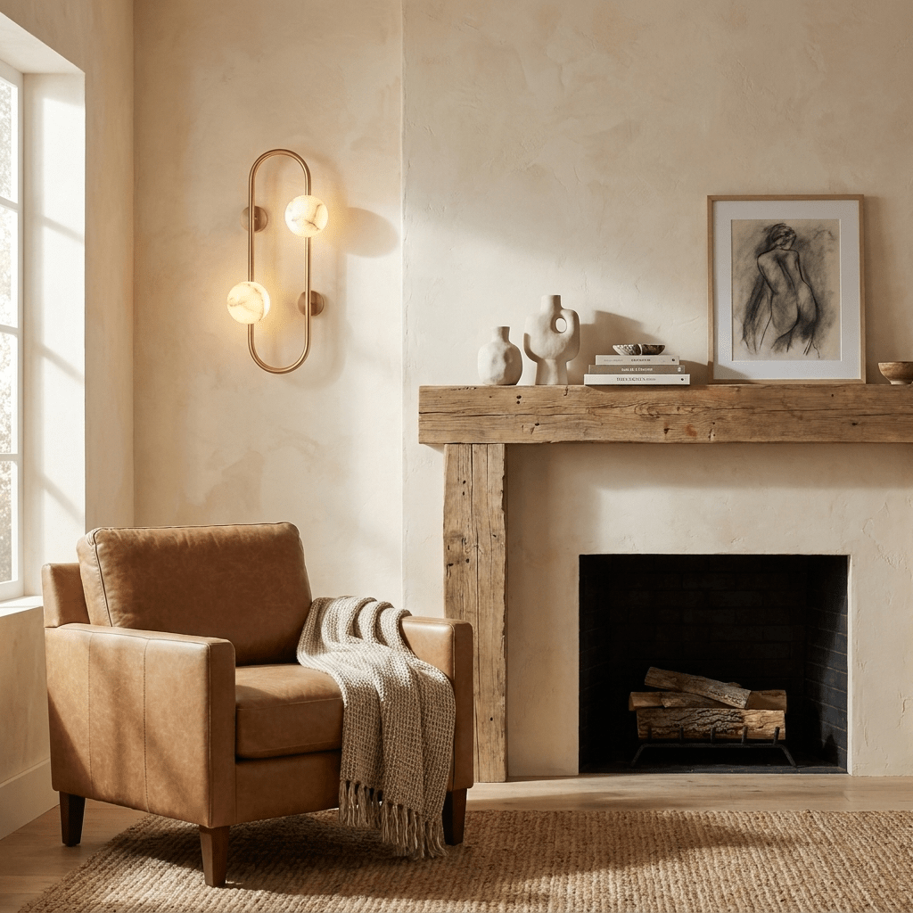 Solenne Alabaster Branch Wall Sconce