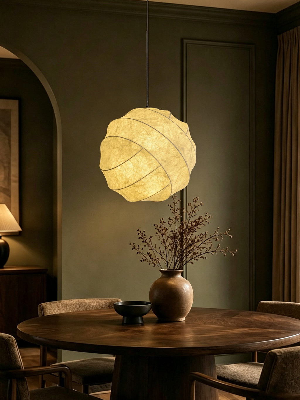 Solenne Silk Cocoon Pendant Light