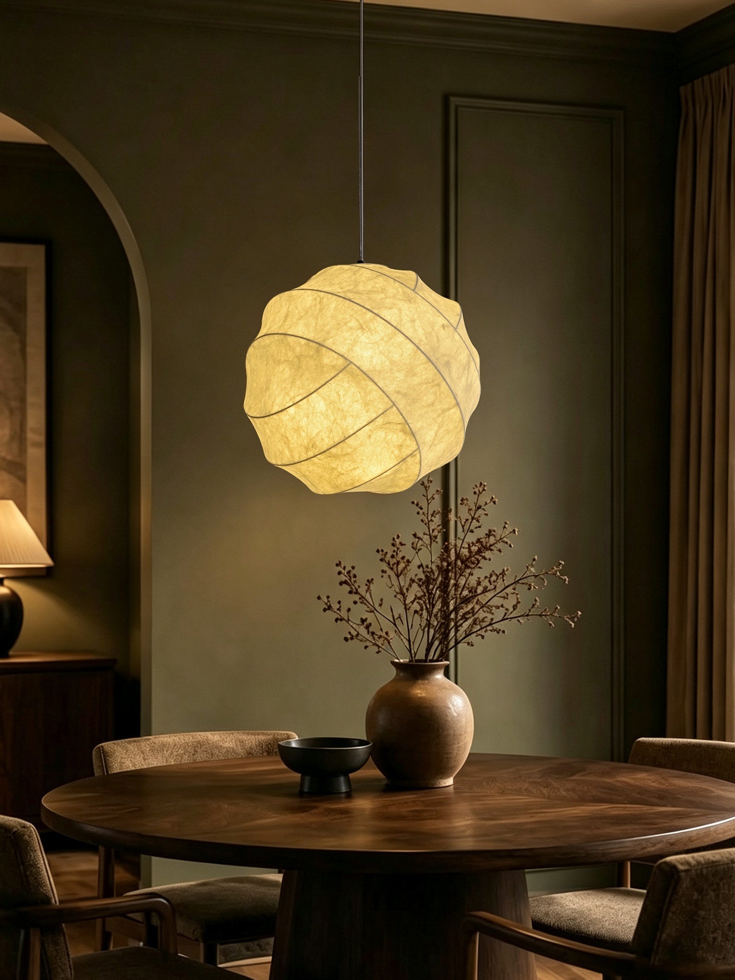 Solenne Silk Cocoon Pendant Light