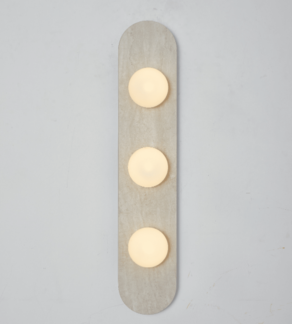 Solenne Stone Triple Globe Wall Sconce