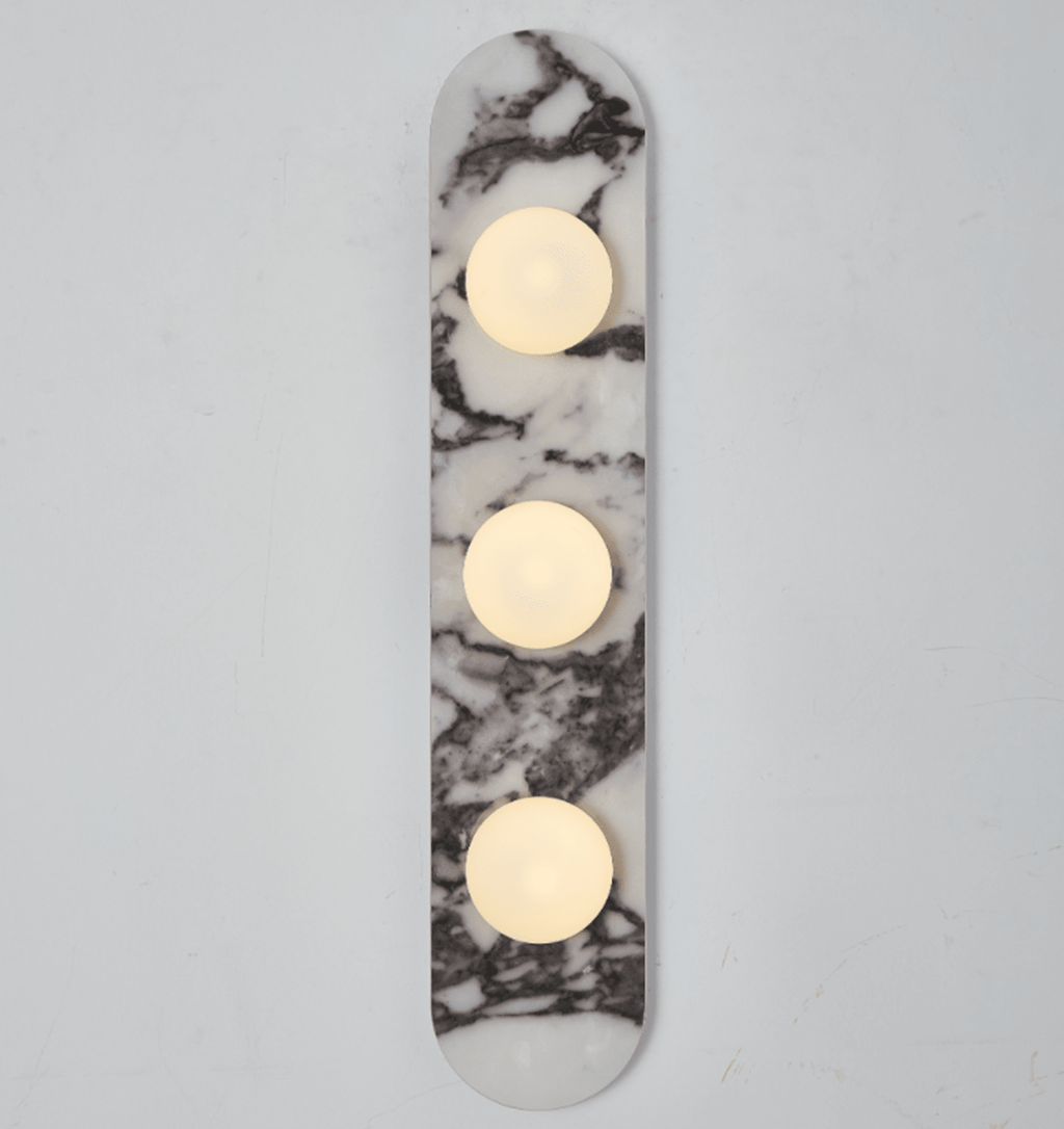 Solenne Stone Triple Globe Wall Sconce