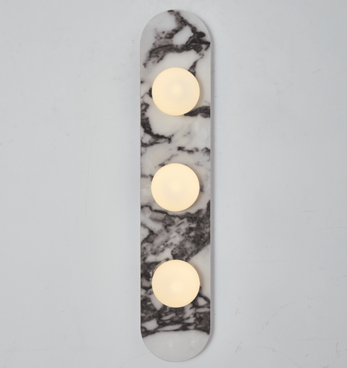 Solenne Stone Triple Globe Wall Sconce