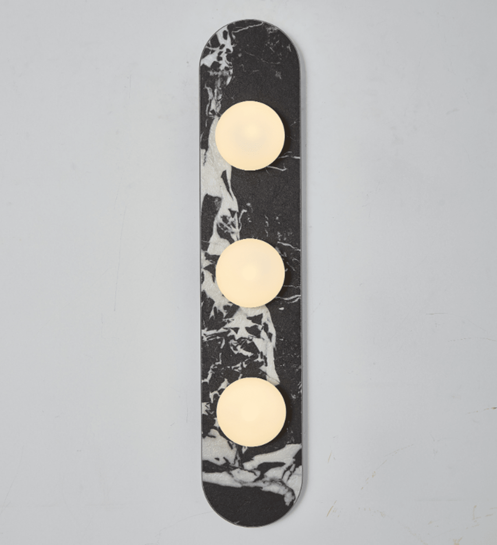 Solenne Stone Triple Globe Wall Sconce