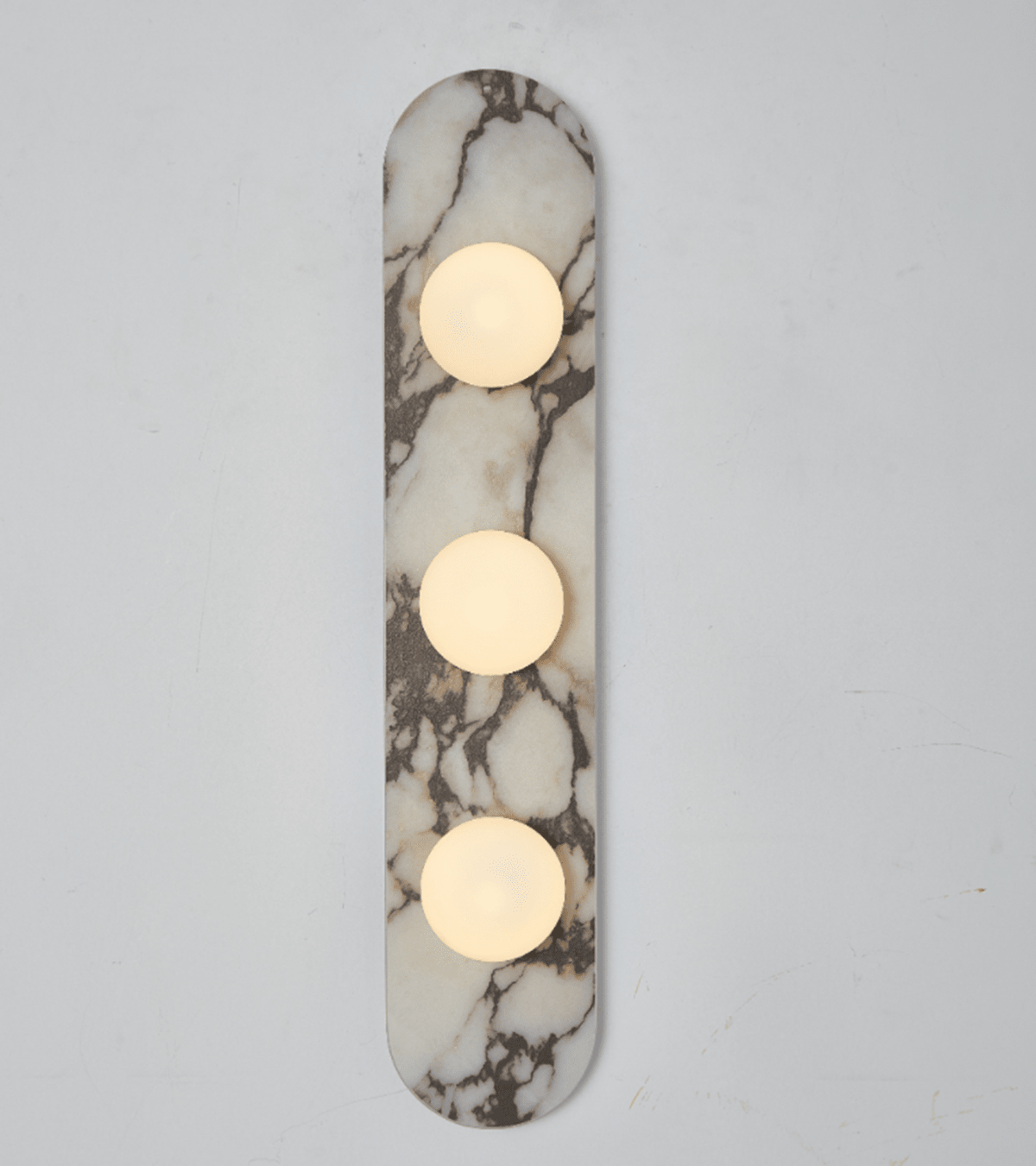 Solenne Stone Triple Globe Wall Sconce