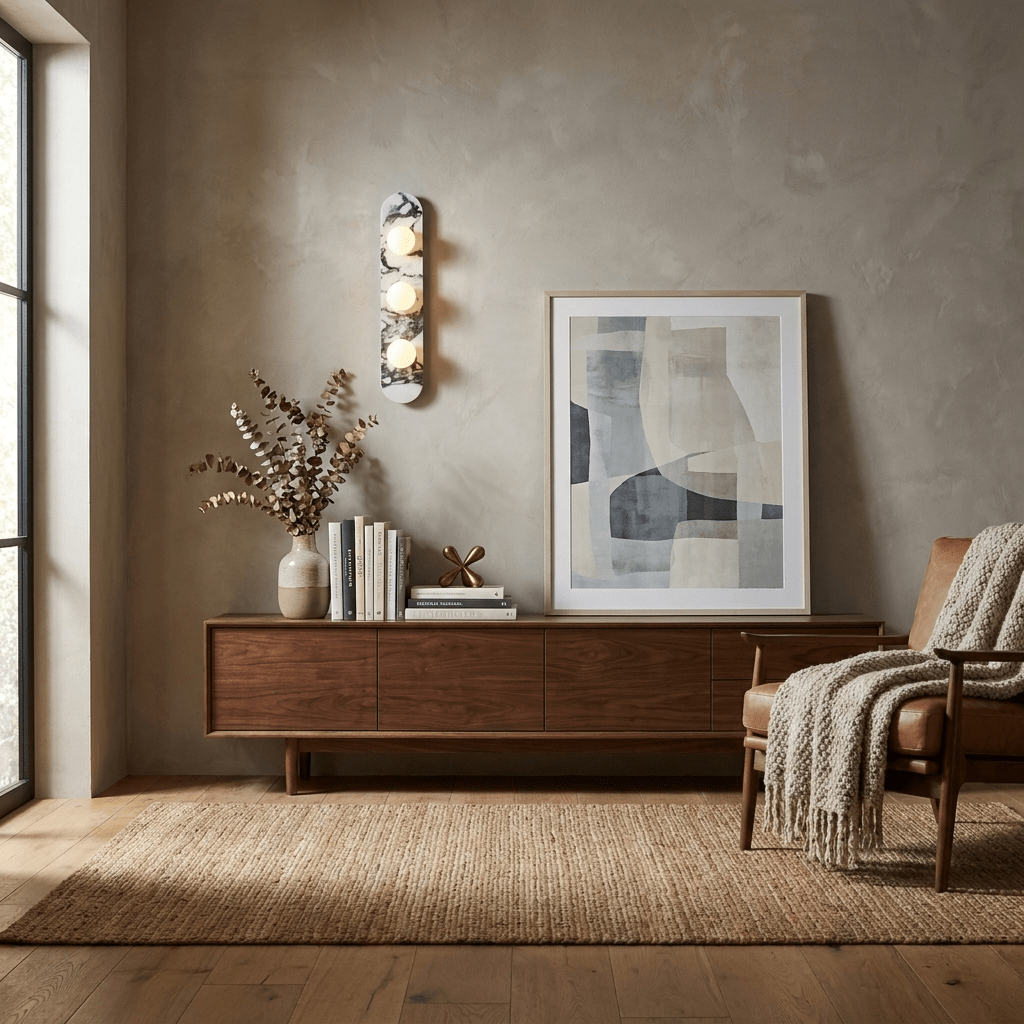 Solenne Stone Triple Globe Wall Sconce