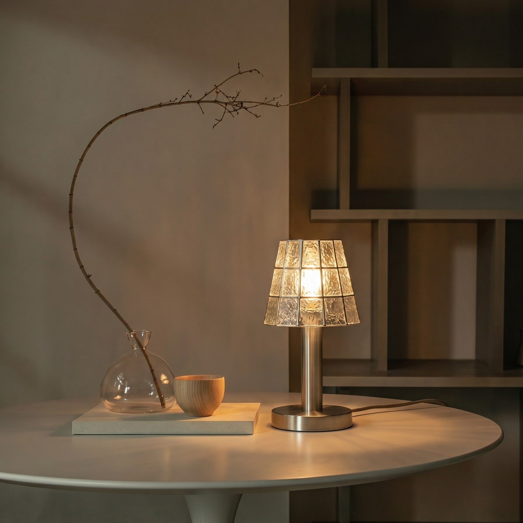 Solstice Faceted Glass Lamp