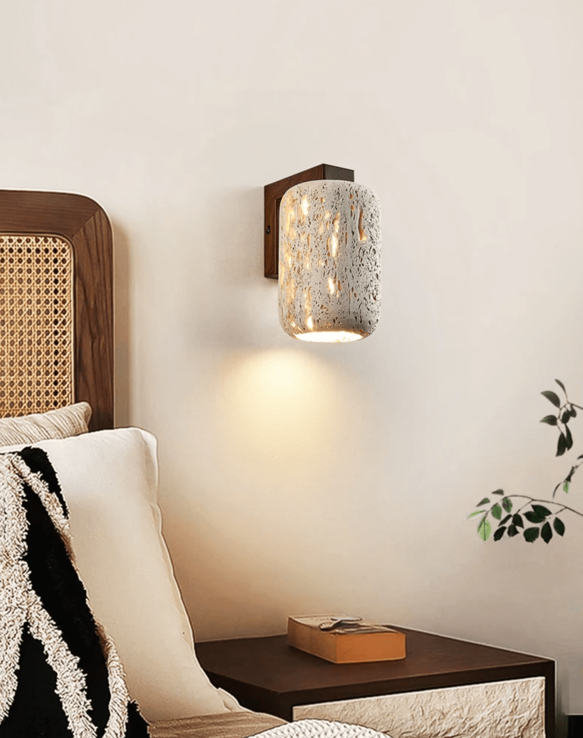 Solvane Perforated Travertine Wall Sconce