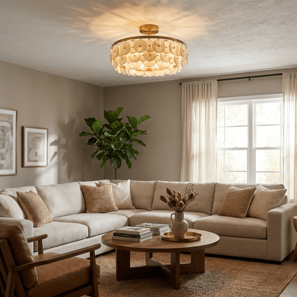 Sorrel Alabaster Disc Chandelier