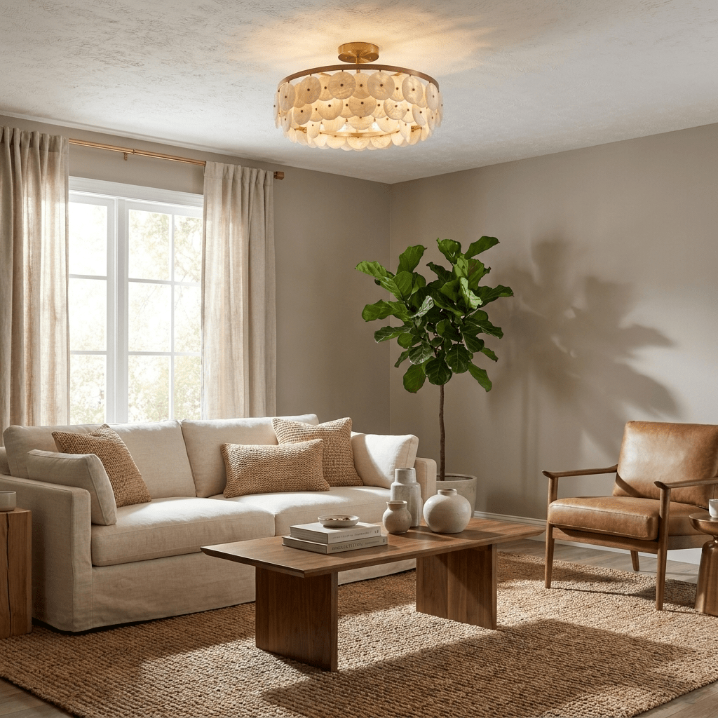 Sorrel Alabaster Disc Chandelier