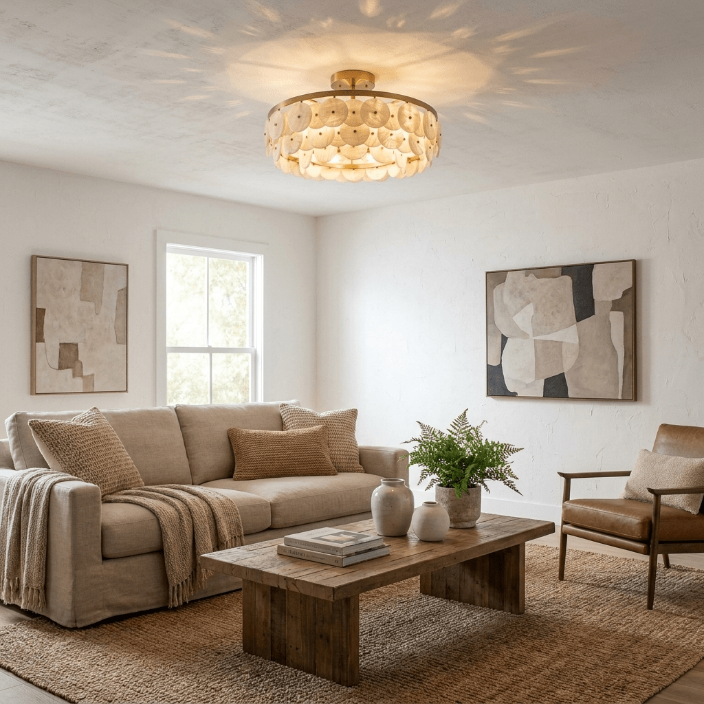 Sorrel Alabaster Disc Chandelier