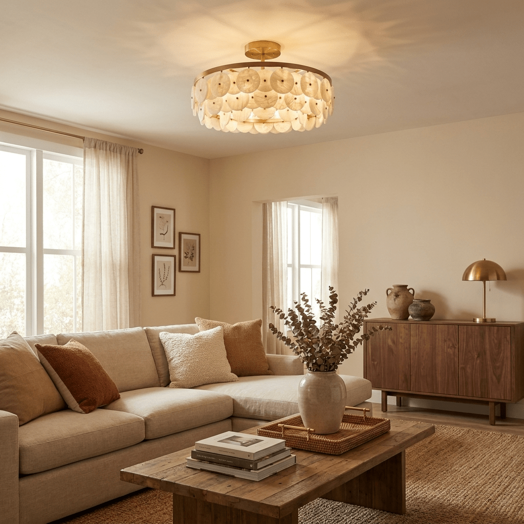 Sorrel Alabaster Disc Chandelier