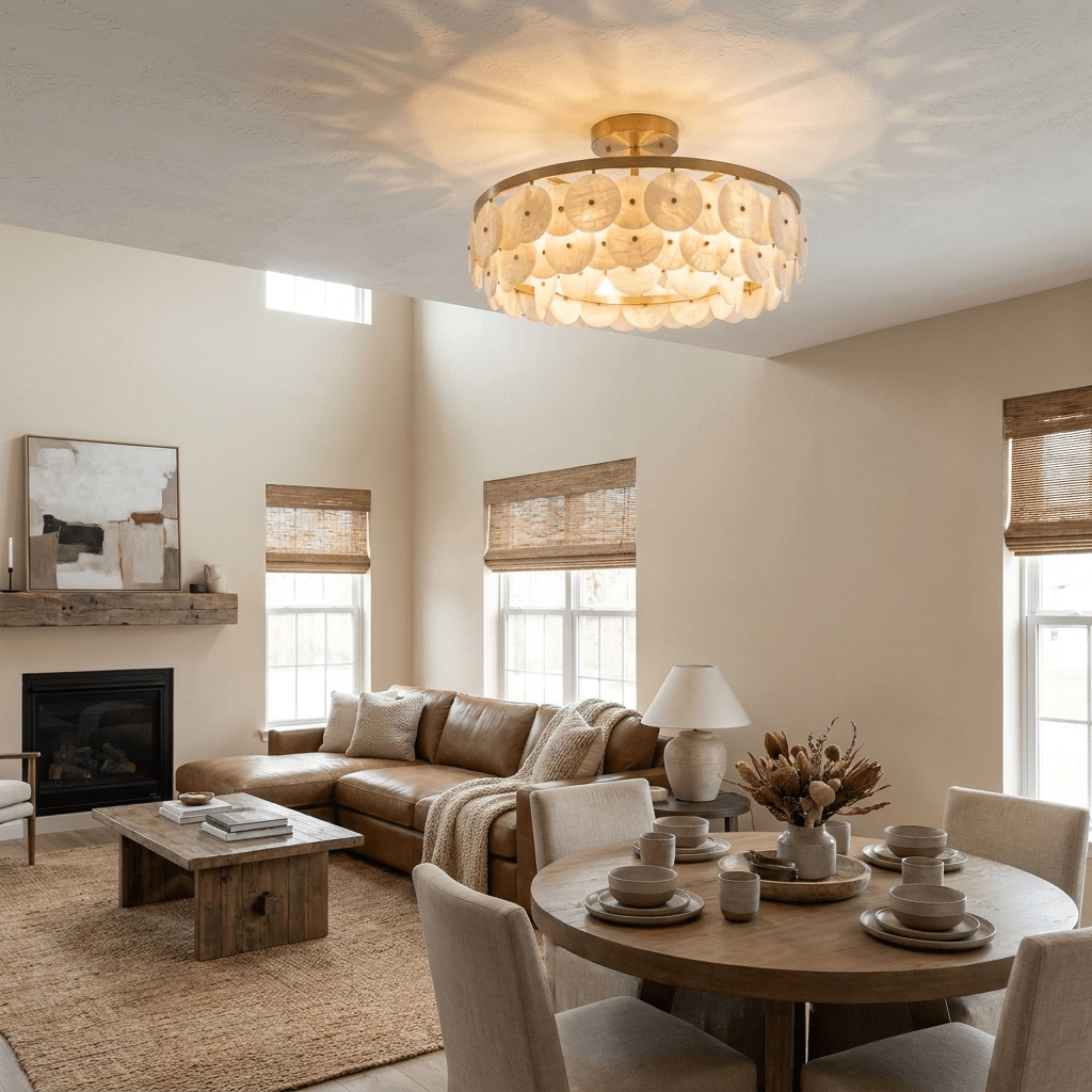 Sorrel Alabaster Disc Chandelier