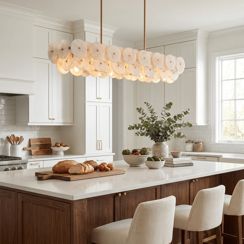 Sorrel Linear Alabaster Disc Chandelier