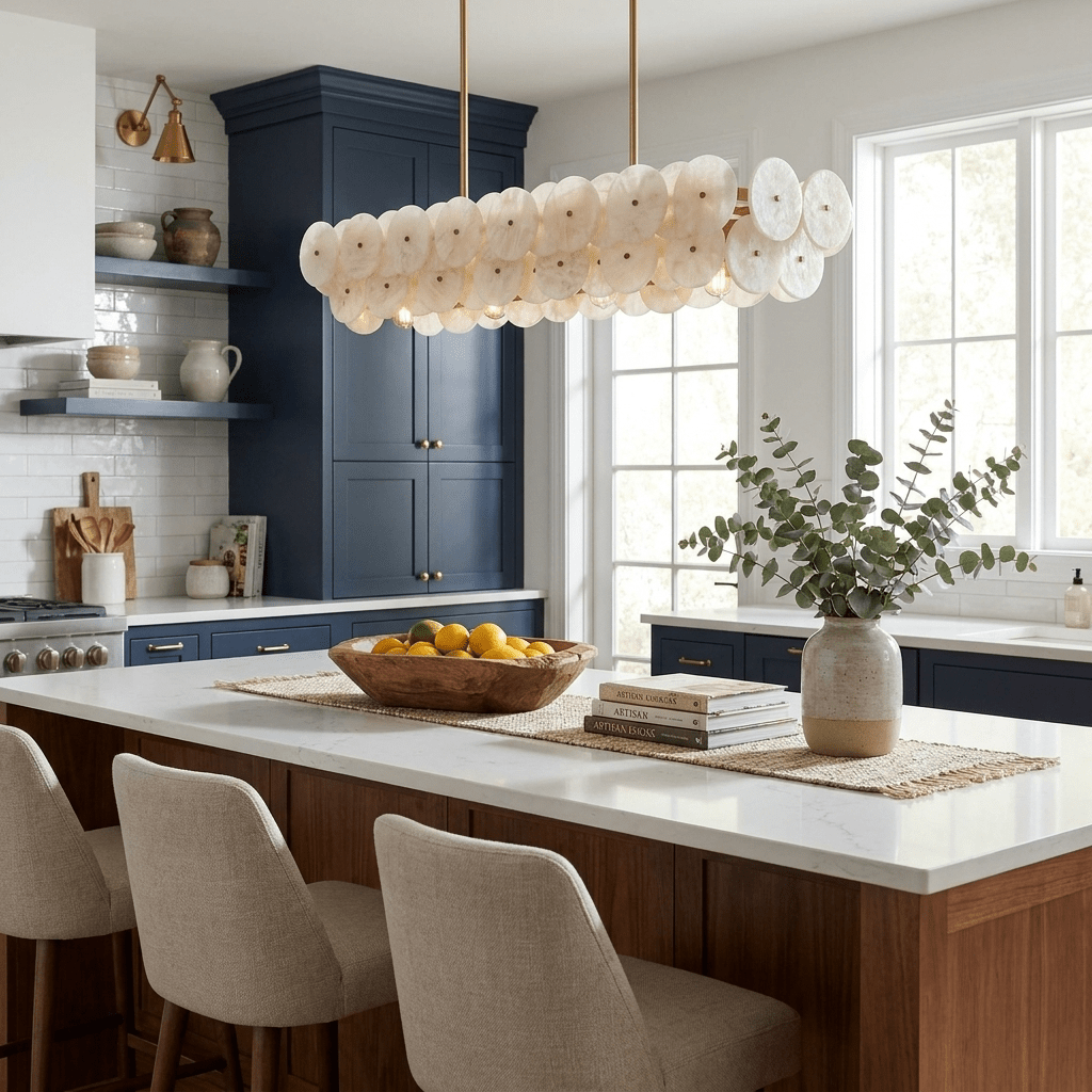Sorrel Linear Alabaster Disc Chandelier