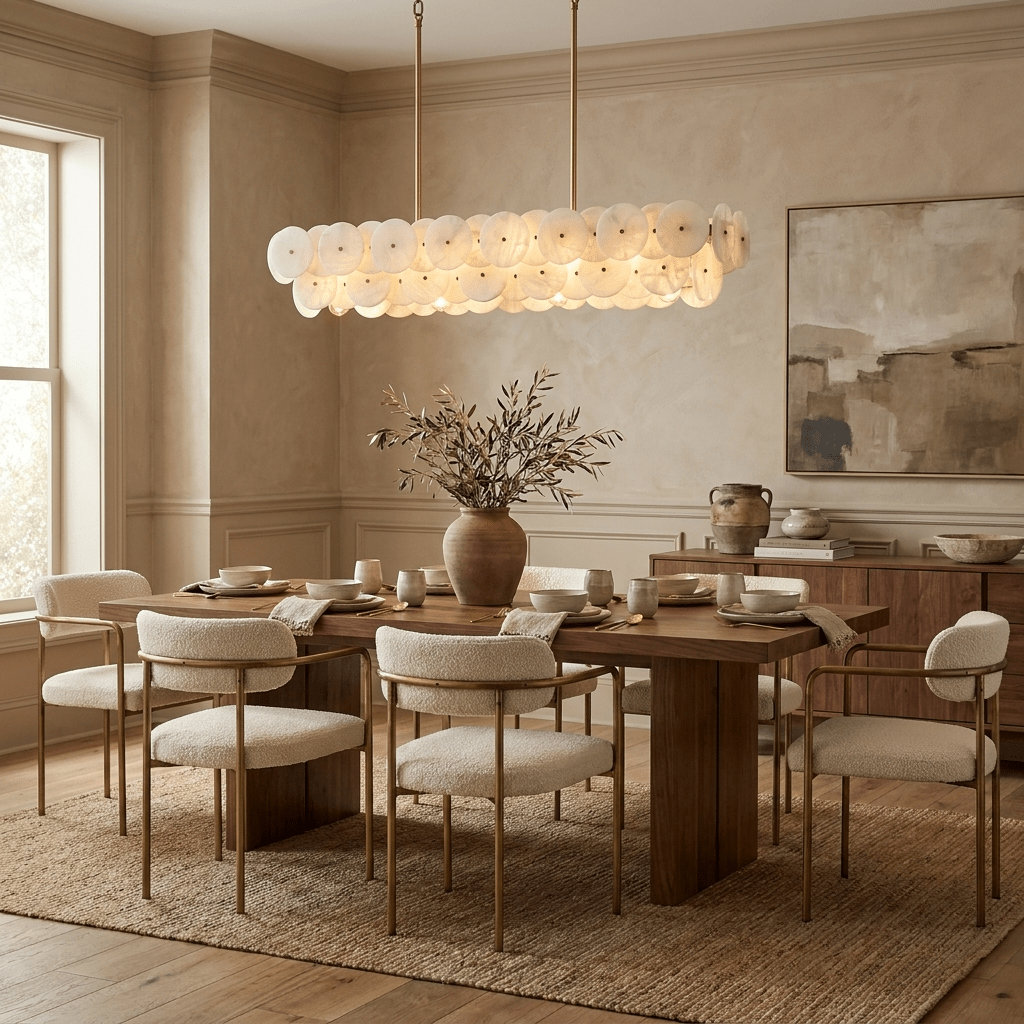 Sorrel Linear Alabaster Disc Chandelier