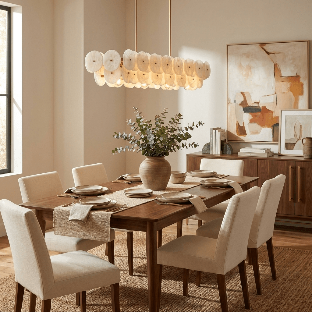Sorrel Linear Alabaster Disc Chandelier