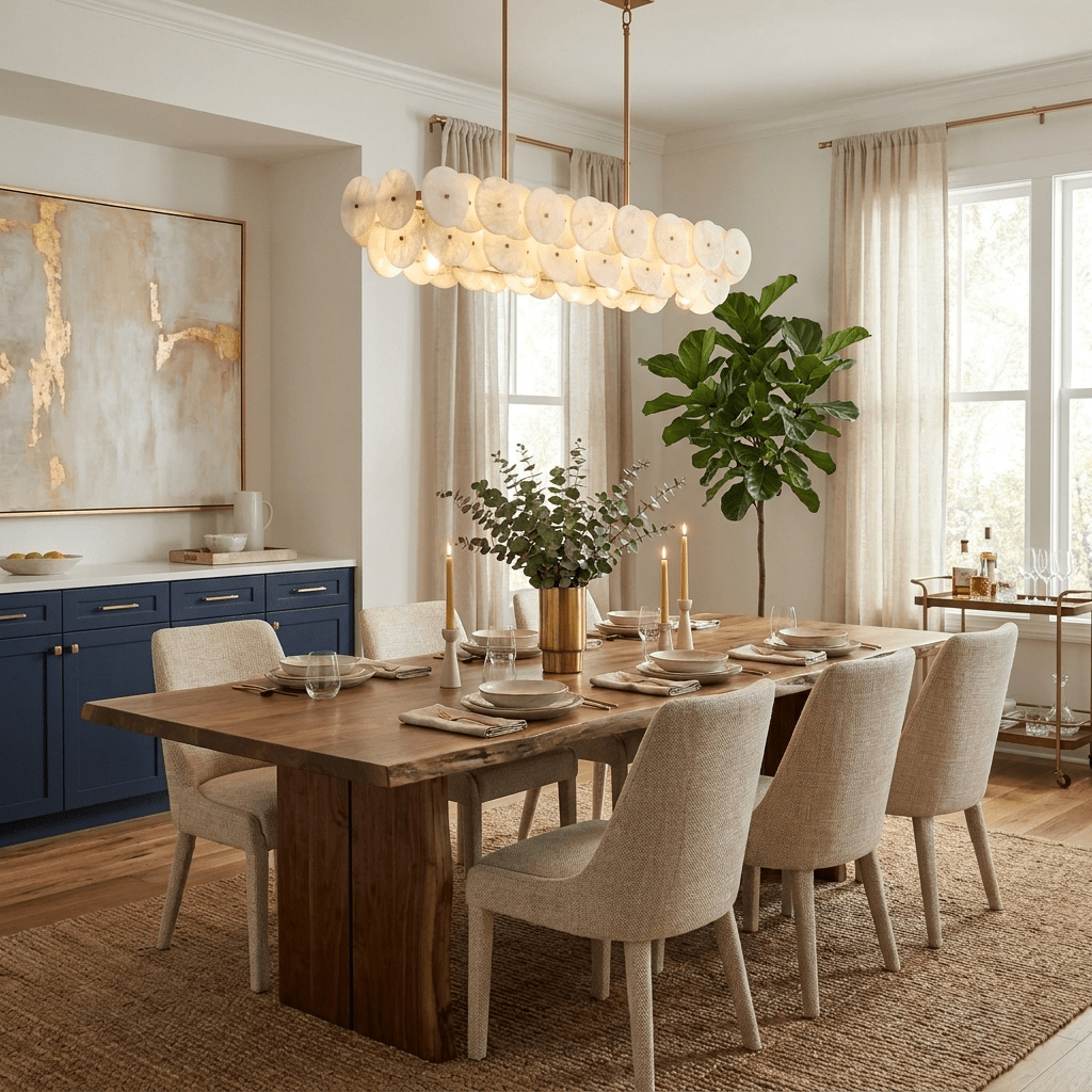 Sorrel Linear Alabaster Disc Chandelier