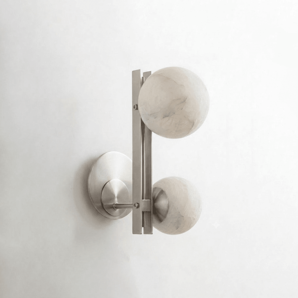 Spanish Alabaster Double Globe Wall Sconce