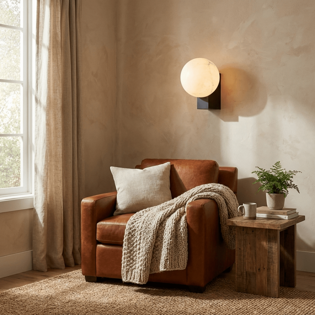 Spanish Alabaster Globe Wall Sconce