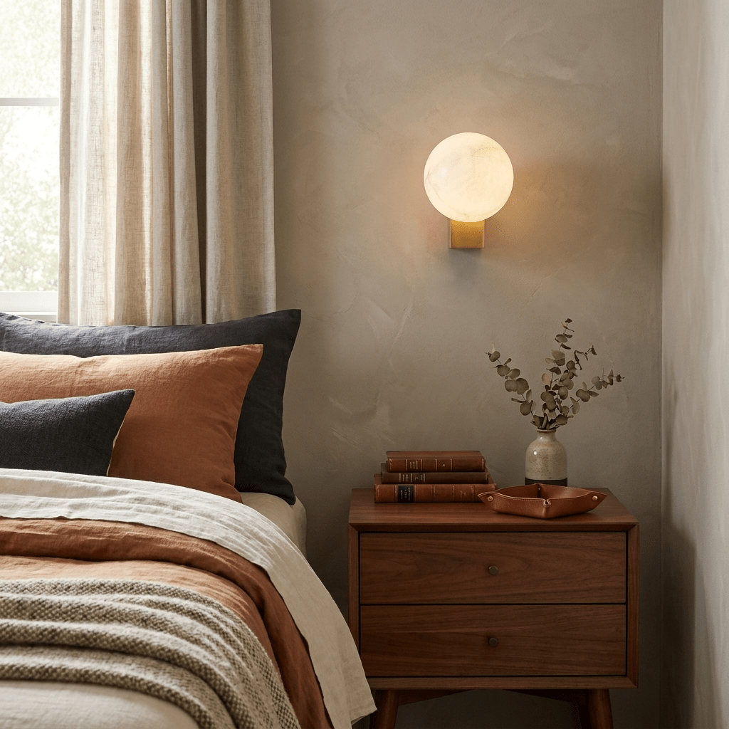 Spanish Alabaster Globe Wall Sconce