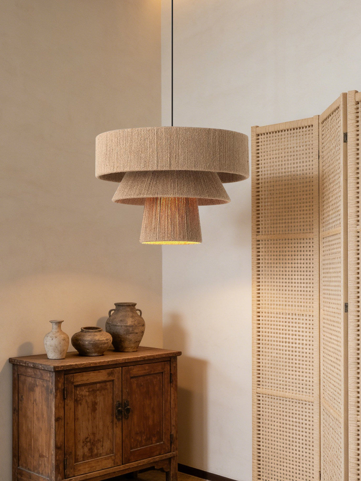 Tavira Tiered Hemp Rope Pendant Light