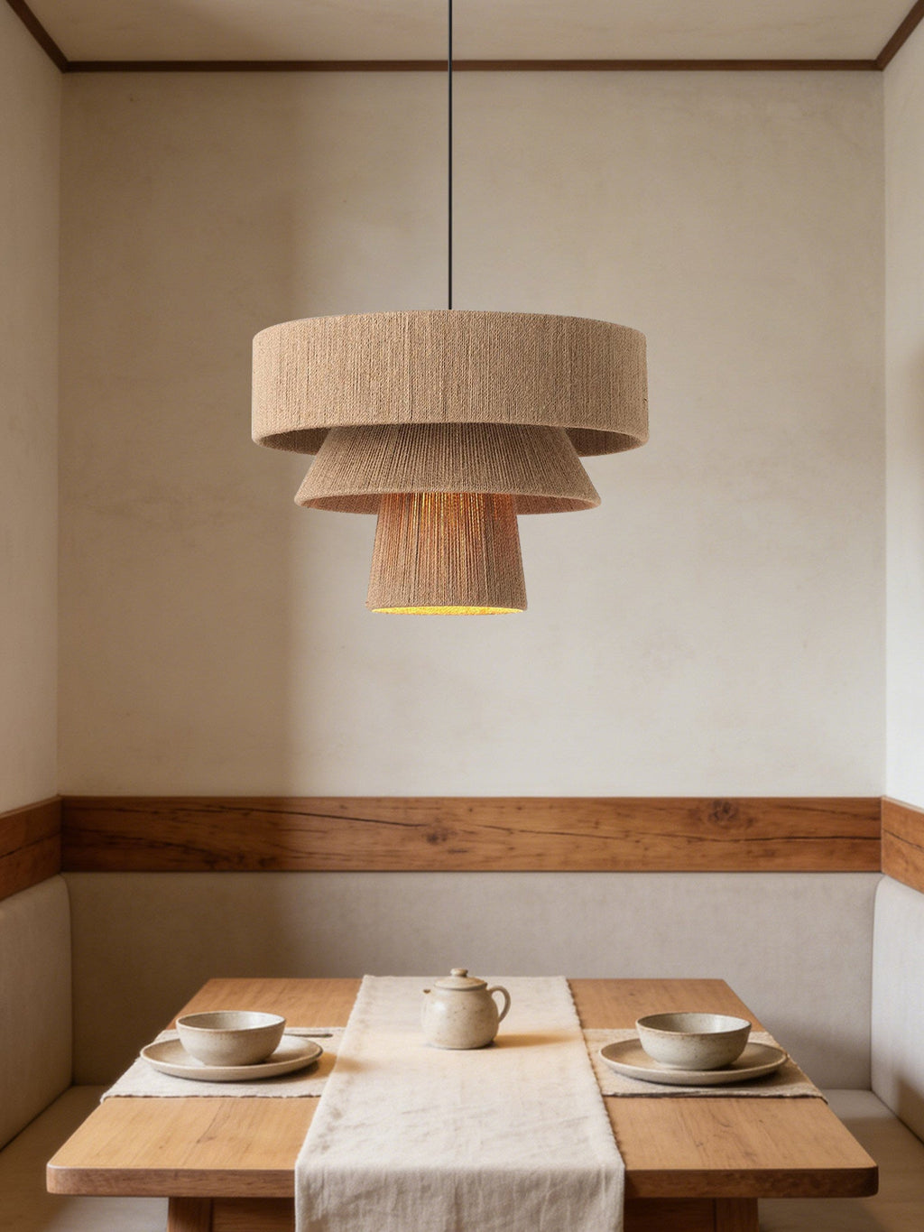 Tavira Tiered Hemp Rope Pendant Light