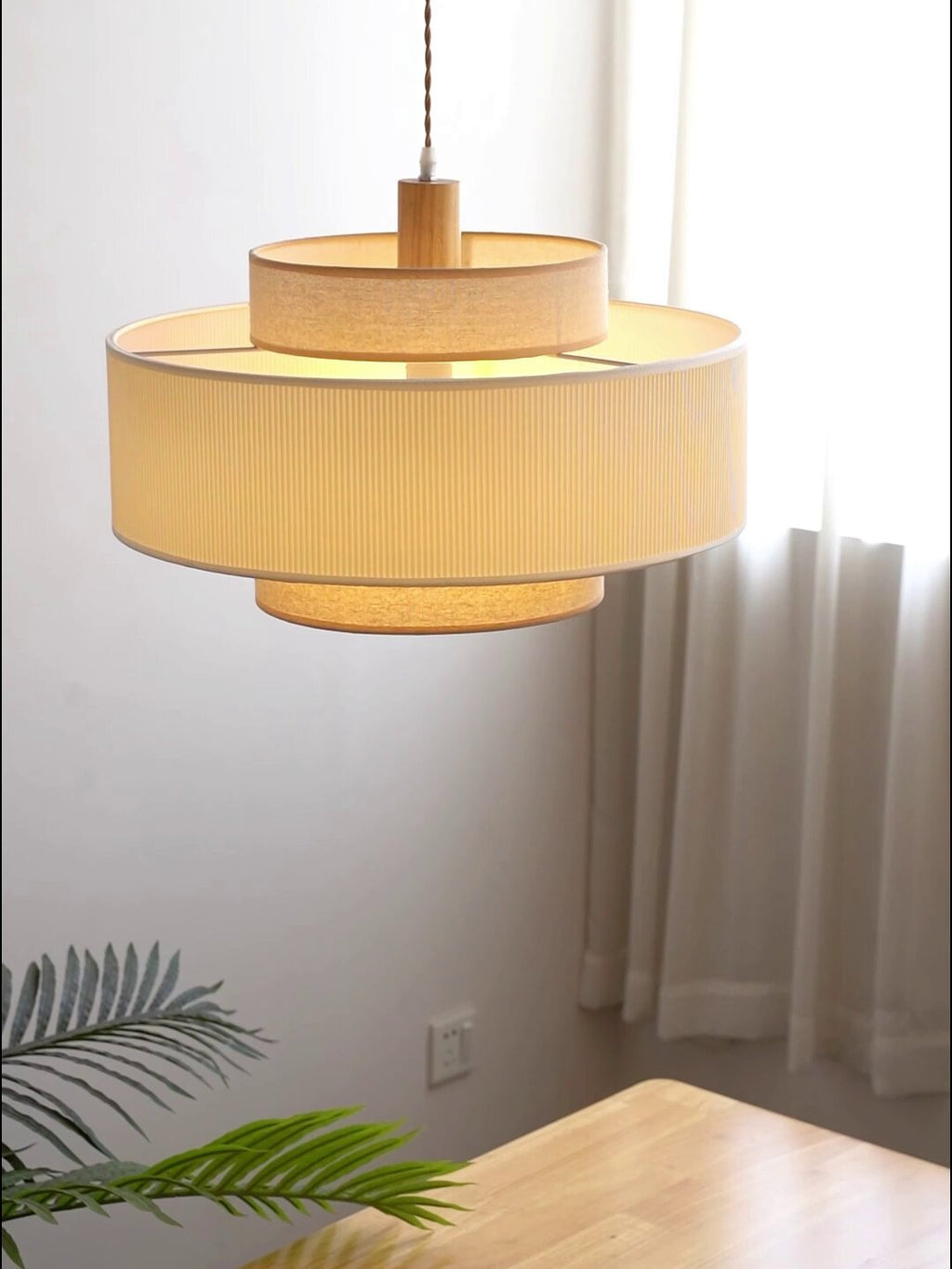 Tiered Linen Pendant Lamp
