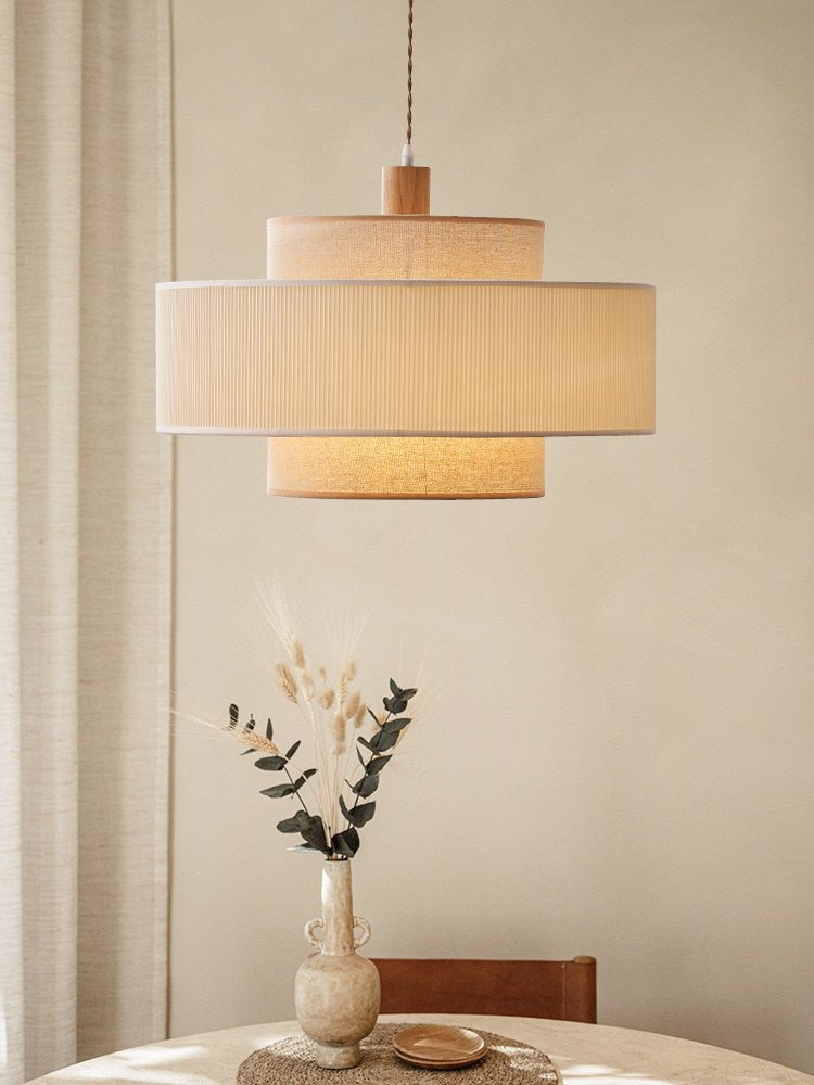 Tiered Linen Pendant Lamp