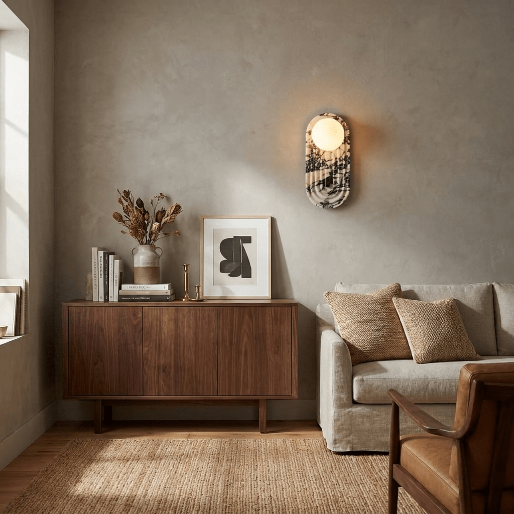 Valenne Stone Globe Wall Sconce