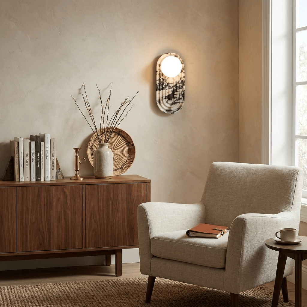 Valenne Stone Globe Wall Sconce