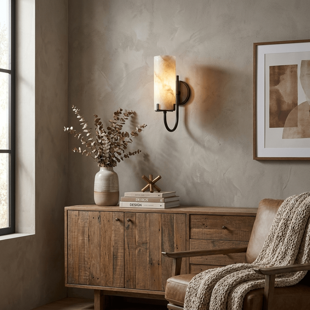 Vellora Alabaster Loop Wall Sconce