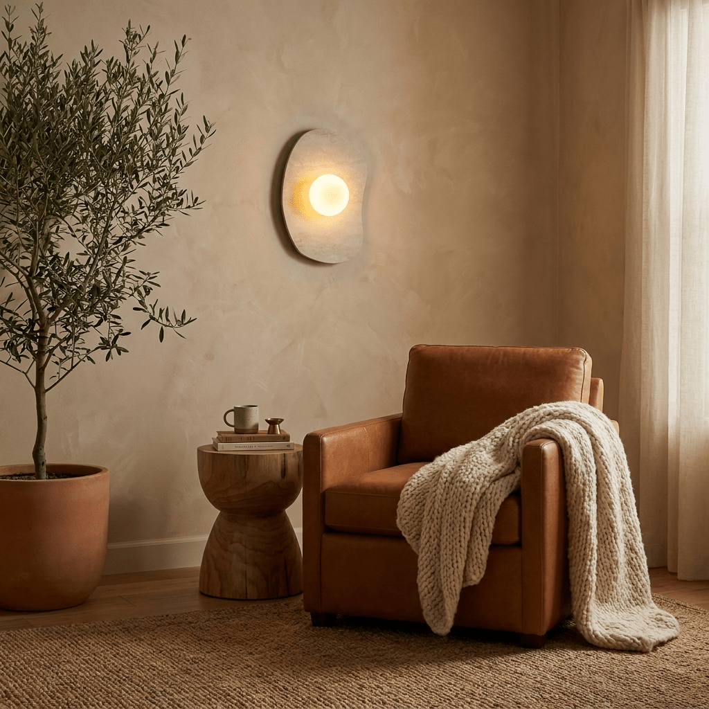 Velora Stone Oval Wall Sconce